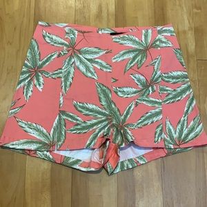Motel Rocks pink  palm tree leaves shorts